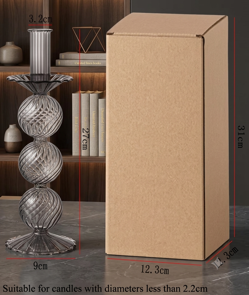 Minimalist Nordic Glass Candlestick Holder – Unique Tall Taper Candle Stand for Modern Tablescapes & Special Event Decor