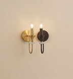 Nordic Retro Candle Wall Sconce – Glossy Copper & Black Decorative E14 LED Wall Light for Bedroom Bedside & Accent Wall Decor