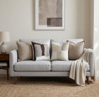 Modern Minimalist Plaid Cushion Cover – Neutral Geometric Accent Pillowcase for Sofa, Accent Chair & Bed