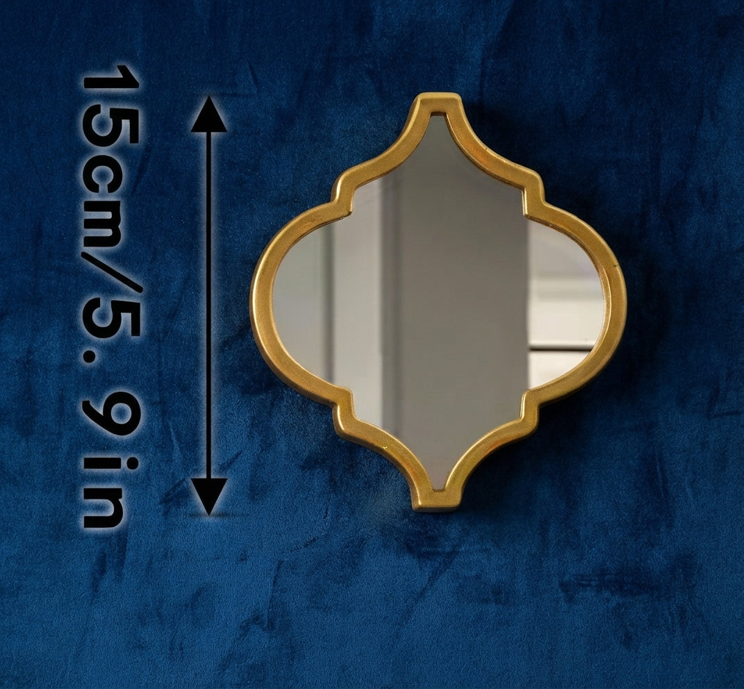 Vintage Moroccan Arabesque Wall Mirror Set (12-Piece) – Large Gold Decorative Wall Mirrors for Bohemian & Mediterranean Home Decor