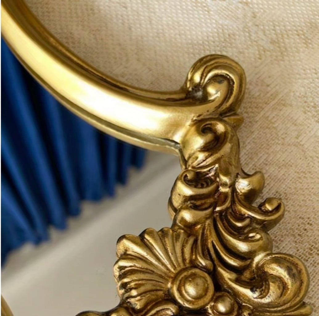 Shabby Chic Vintage Carved Wall Mirror – Ornate Retro Hanging Vanity Mirror & Picture Frame Ornament for French Country Home Aesthetics