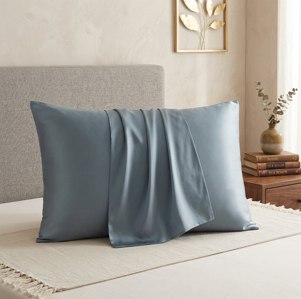 2 Pure Mulberry Silk Pillowcase – 100% Natural Hypoallergenic Beauty Sleep Pillow Cover for Anti-Frizz Hair